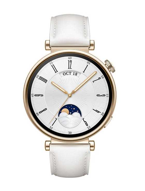 HUAWEI WATCH GT4 41mm Gold White Leather Armband