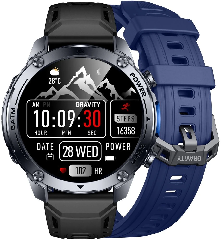 Išmanusis laikrodis MĘSKI GRAVITY GT34-1 - AMOLED, DODATKOWY PASEK (sg060a)