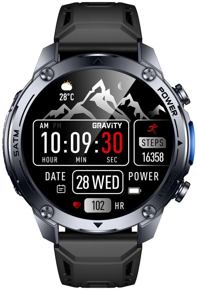Išmanusis laikrodis MĘSKI GRAVITY GT34-2 - AMOLED, DODATKOWA BRANSOLETA (sg060b)