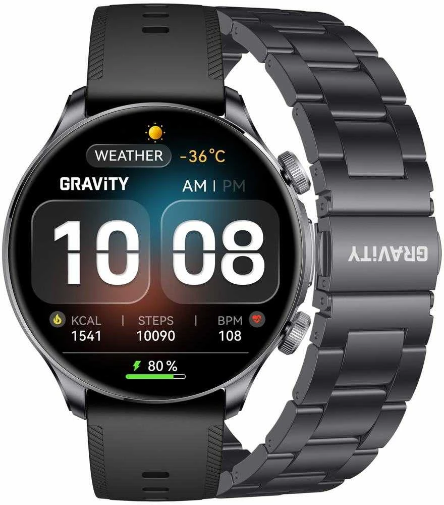 Išmanusis laikrodis MĘSKI GRAVITY GT35-2- AMOLED, DODATKOWY PASEK (sg049b)