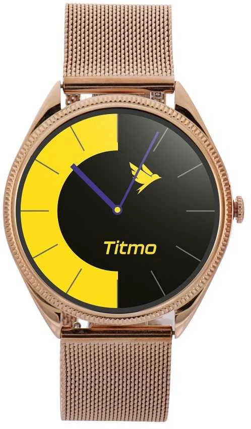 Išmanusis laikrodis TITMO O-170 (AMOLED, bluetooth call, stainless steal auksinis mesh strap) auksinis