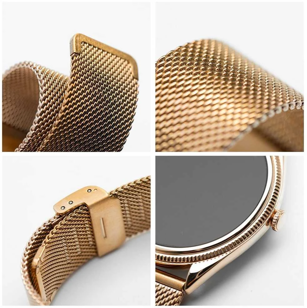 Išmanusis laikrodis TITMO O-170 (AMOLED, bluetooth call, stainless steal auksinis mesh strap) auksinis
