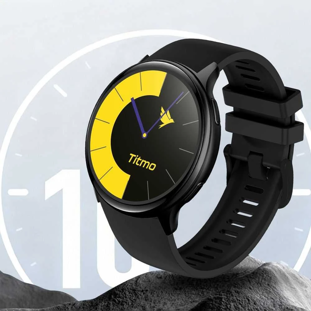 Išmanusis laikrodis TITMO O-200 (GPS, AMOLED, bluetooth call, silicone strap) juodas