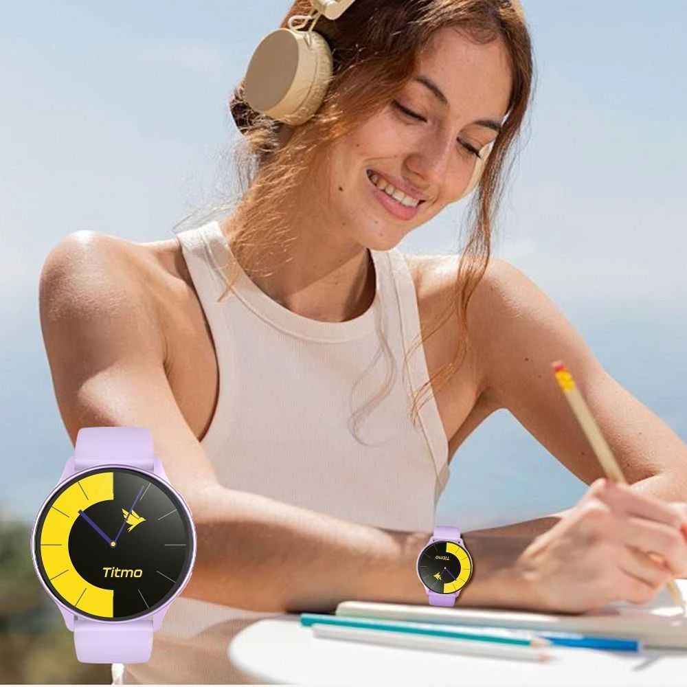 Store24 Išmanusis laikrodis TITMO O-200 (GPS, AMOLED, bluetooth call, silicone strap) lavender