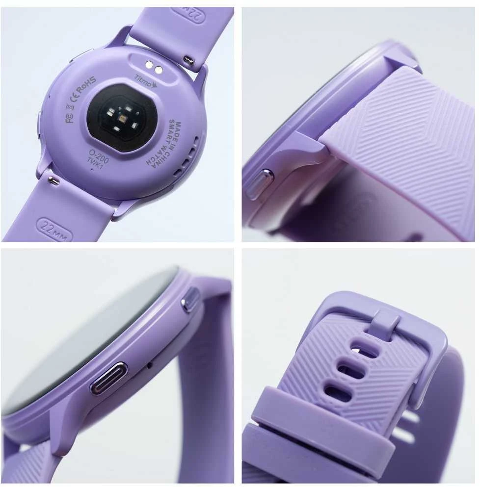 Store24 Išmanusis laikrodis TITMO O-200 (GPS, AMOLED, bluetooth call, silicone strap) lavender