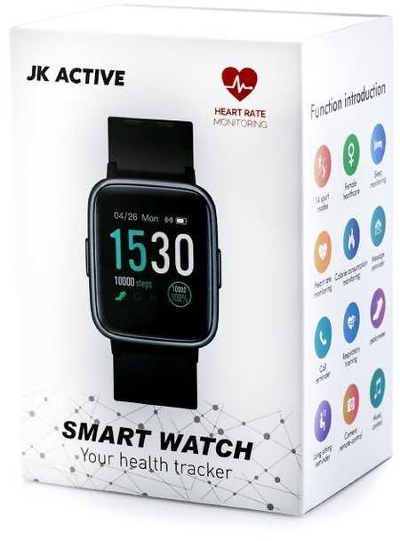 Išmanusis laikrodis UNISEX Jordan Kerr Active - juodas (sj002b) Jutiklinis ekranas IPS