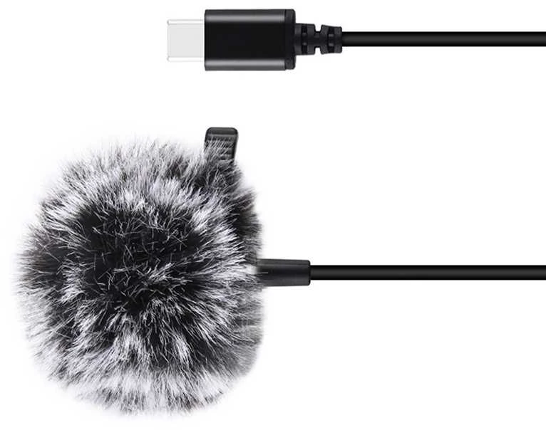 Puluz Jack Lavalier laidinis mikrofonas 1.5m USB-C Type-C PU425