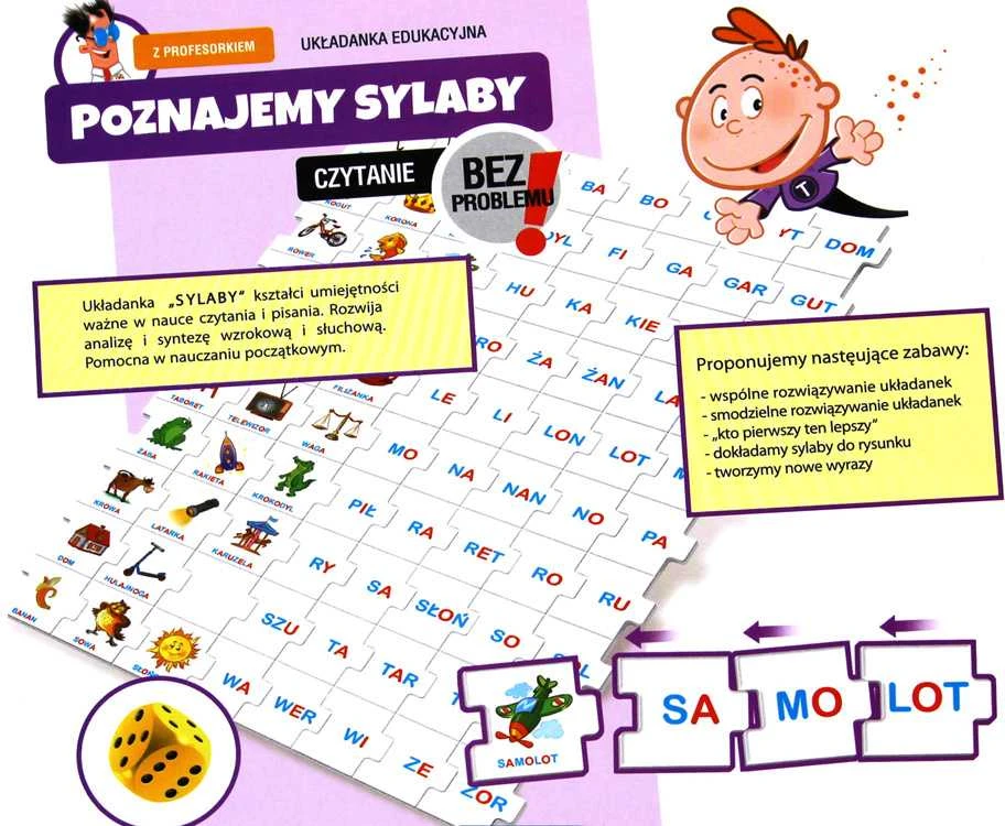 „Jawa“ dėlionės žaidimas Mes mokomės skiemenų su profesoriumi, mokomės skaityti