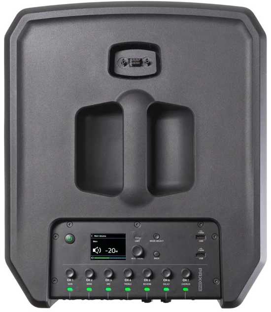 JBL PRX ONE – nešiojama kolonėlių sistema su įmontuotu skaitmeniniu maišytuvu ir DSP