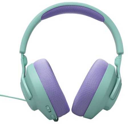 JBL Quantum 100M2 laidinės žaidimų ausinės su mikrofonu, Violetinės ir elektrinės spalvos