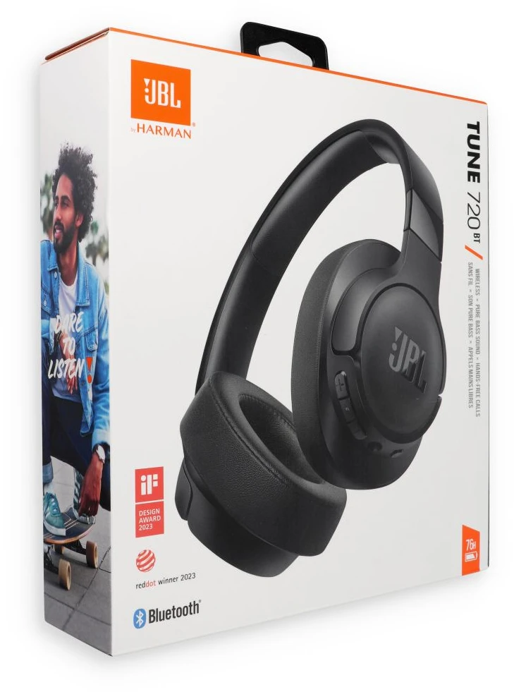 Belaidės ausinės JBL Tune 720BT, Juodos spalvos