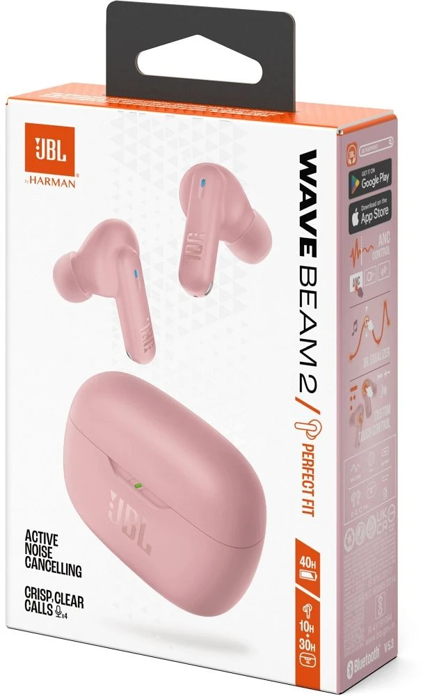 JBL Wave Beam2 belaidės ausinės, Melsvos spalvos