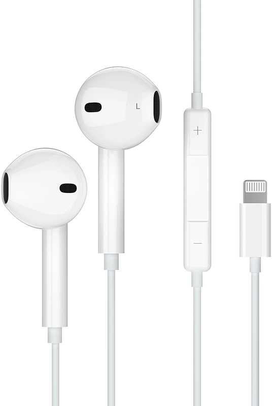JELLICO su laidu ausinės EP2A Lightning su mikrofonu 1.2M Baltas
