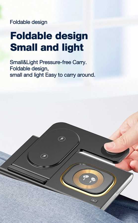 JELLICO wireless charger 3in1 W12 15W Juodas