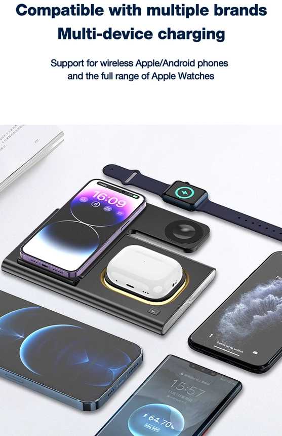 JELLICO wireless charger 3in1 W12 15W Juodas