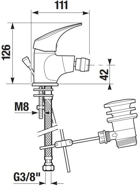 Bidė maišytuvas Jika Talas H3411N10041111