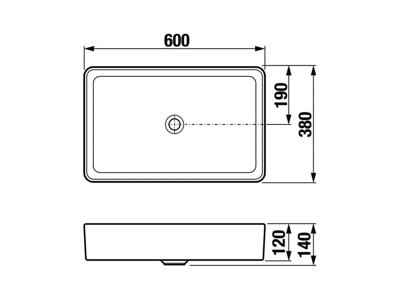 Jika WASHBASIN COUNTER PURE 600X380X140 MM