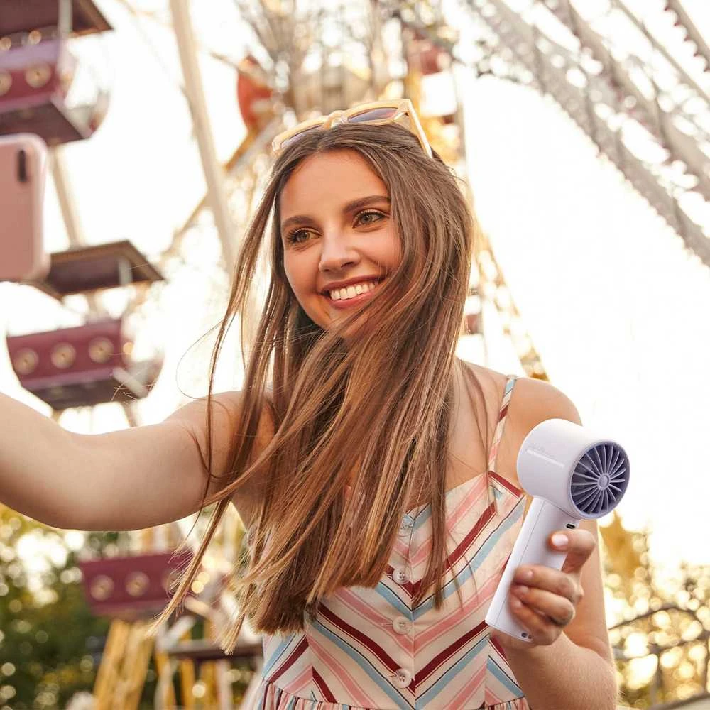 Ventiliatorius Jisulife Handheld Fan 10 4000mAh Portable USB Fan - Mėlyna