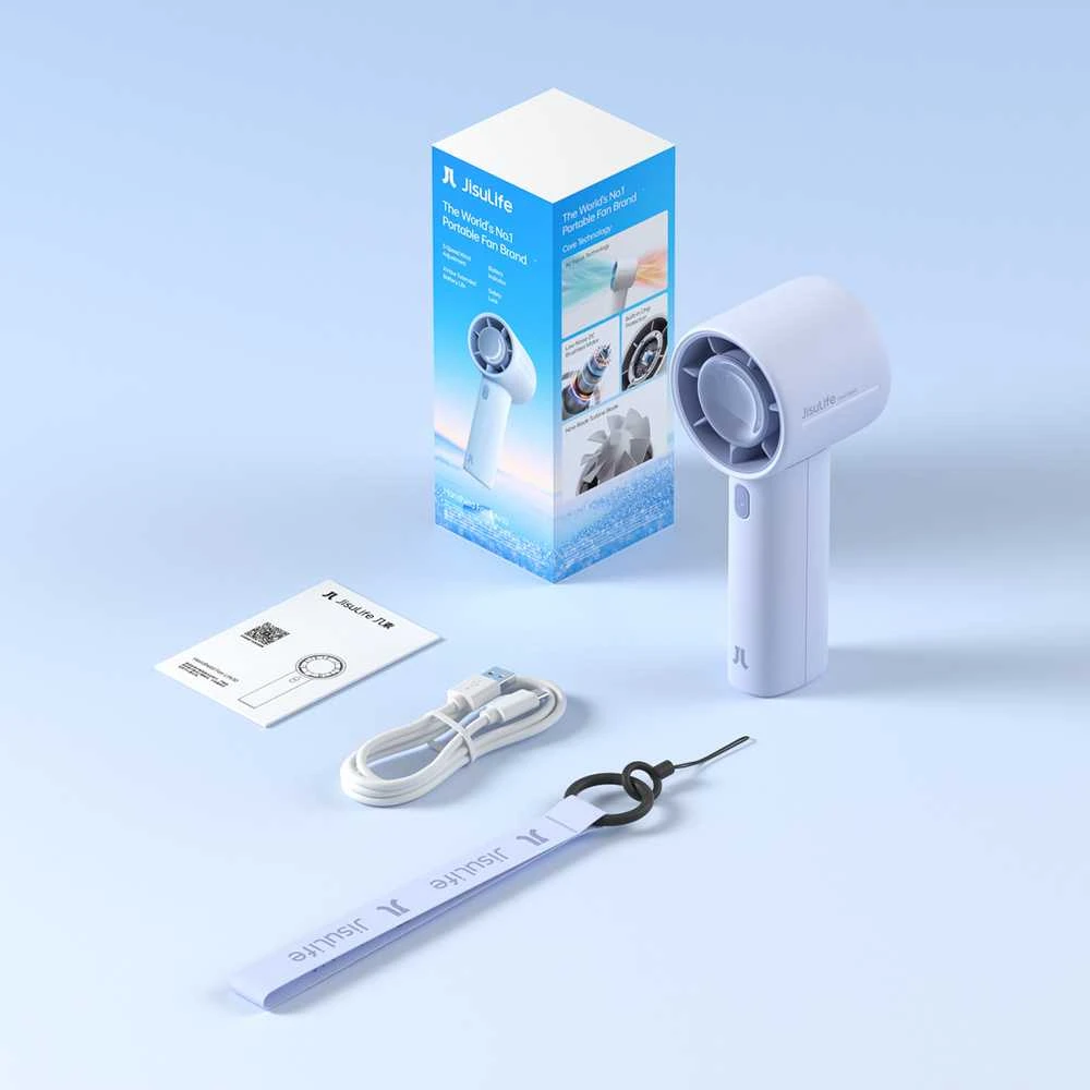 Ventiliatorius Jisulife Handheld Fan 10 4000mAh Portable USB Fan - Mėlyna