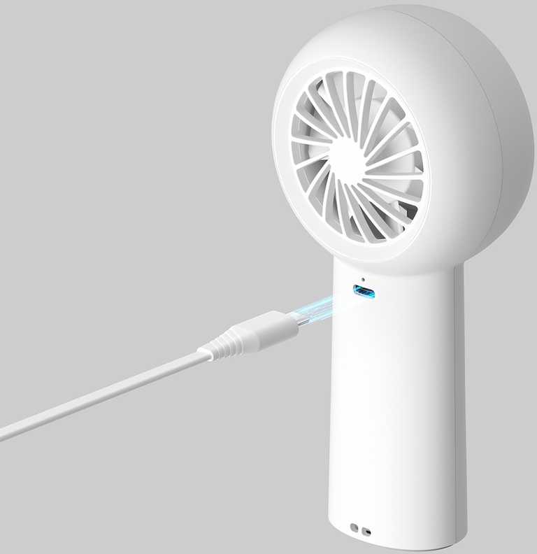 Mini dmuchawa Jisulife Handheld Fan Life5 Plus 4000 mAh przenośny wiatraczek wentylator USB - balta