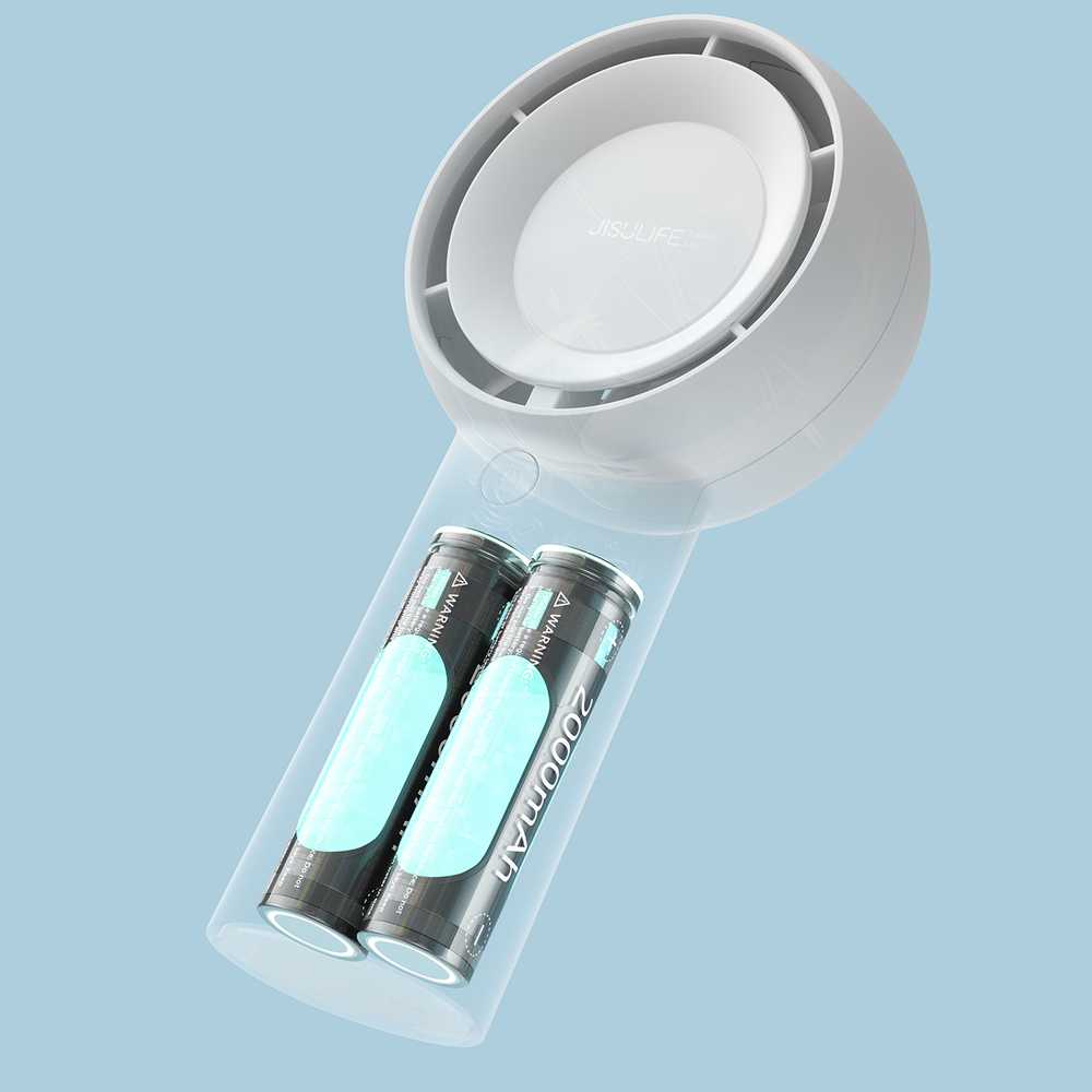Mini dmuchawa Jisulife Handheld Fan Life5 Plus 4000 mAh przenośny wiatraczek wentylator USB - balta