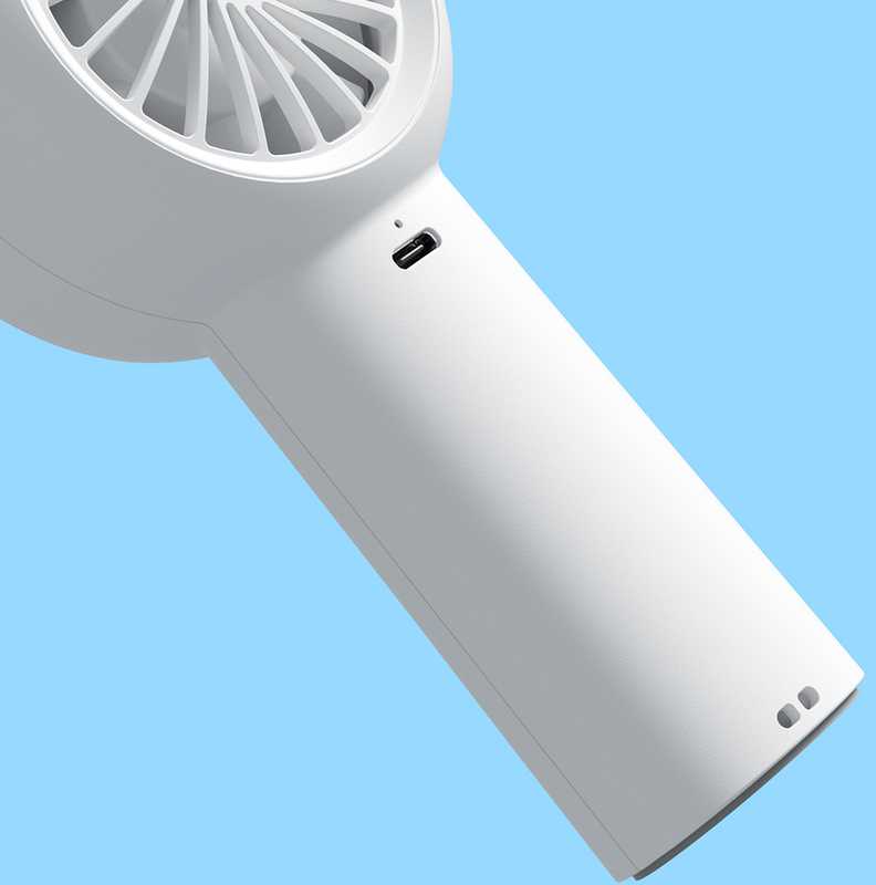 Mini dmuchawa Jisulife Handheld Fan Life5 Plus 4000 mAh przenośny wiatraczek wentylator USB - balta