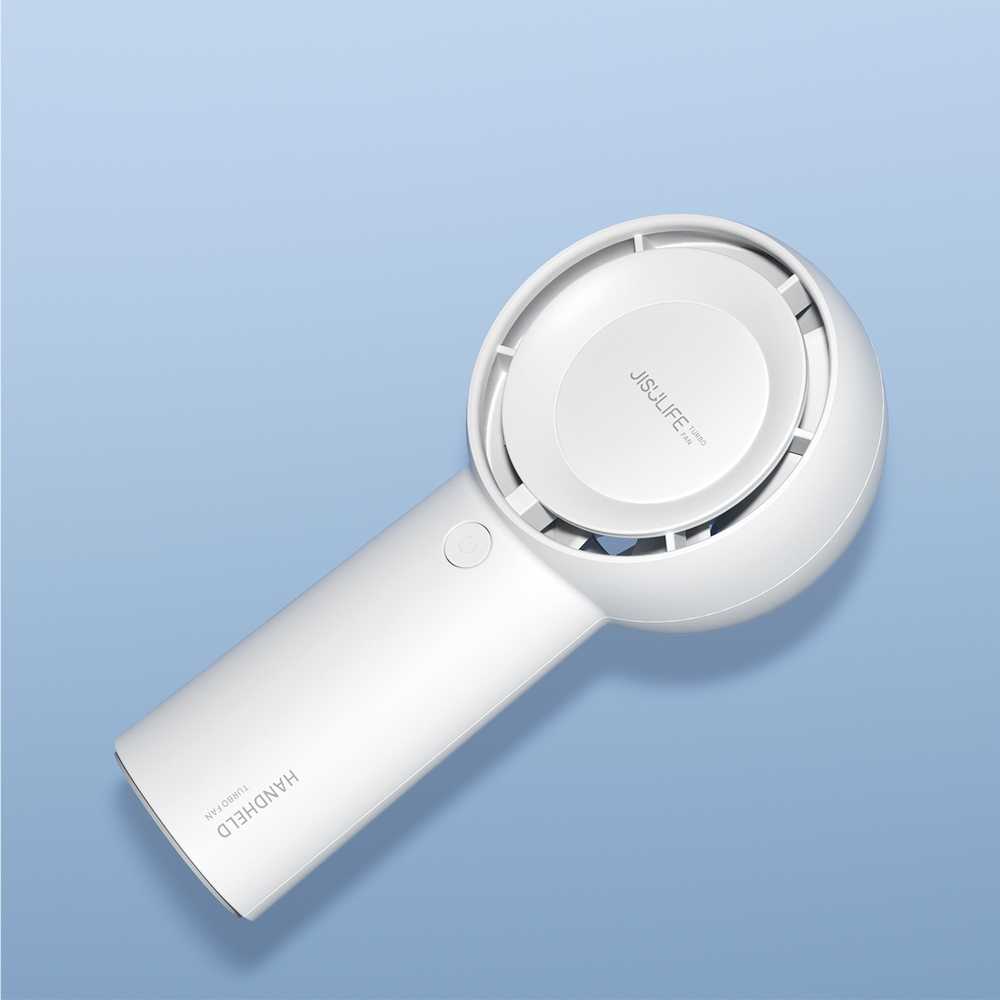 Mini dmuchawa Jisulife Handheld Fan Life5 Plus 4000 mAh przenośny wiatraczek wentylator USB - balta