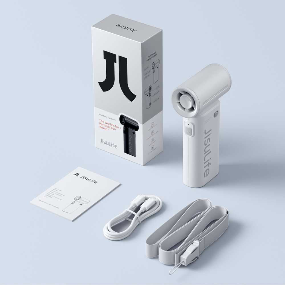 Jisulife nešiojamas ventiliatorius Life9 3600mAh USB mini ventiliatorius – pilka