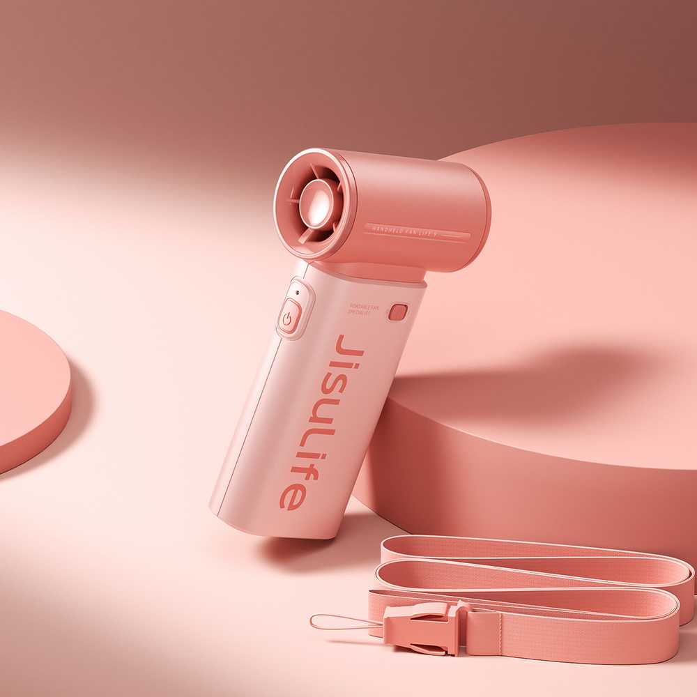 Jisulife Handheld Fan Life9 3600mAh Portable Mini Blower USB Fan - Rožinė