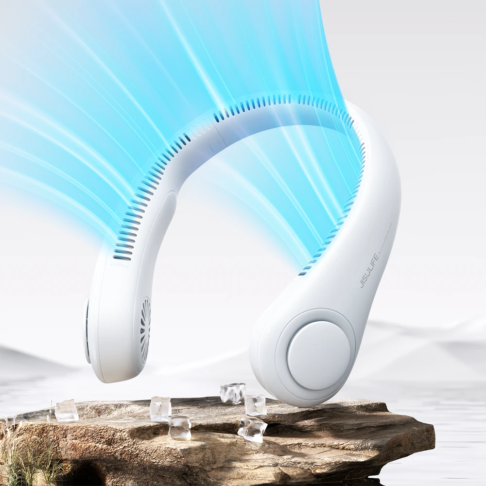 Jisulife Neck Fan 3 4000mAh nešiojamas kaklo ventiliatorius - pilka