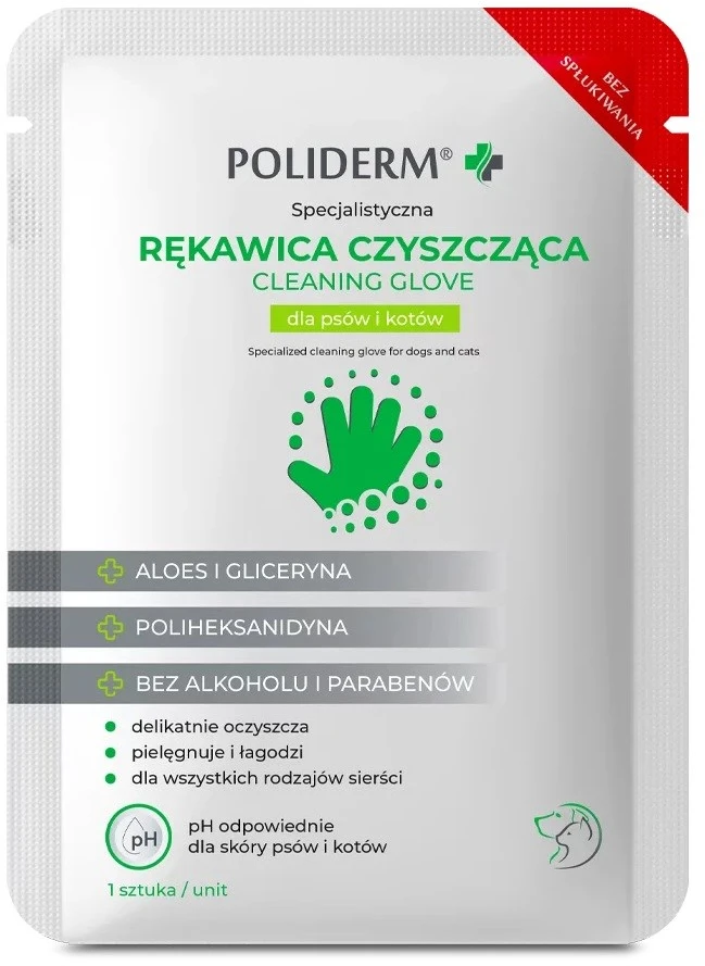 Jm Sante POLIDERM® valymo pirštinė šunims ir katėms - 1 vnt.