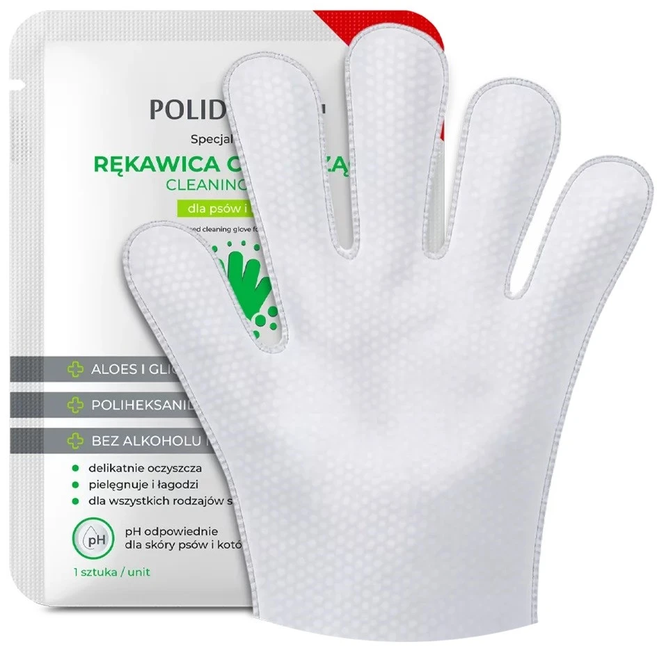 Jm Sante POLIDERM® valymo pirštinė šunims ir katėms - 1 vnt.
