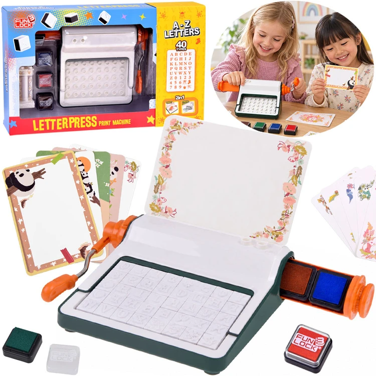 Jokomisiada 2-in-1 printing and embossing stamp machine - learning letters ZA6463