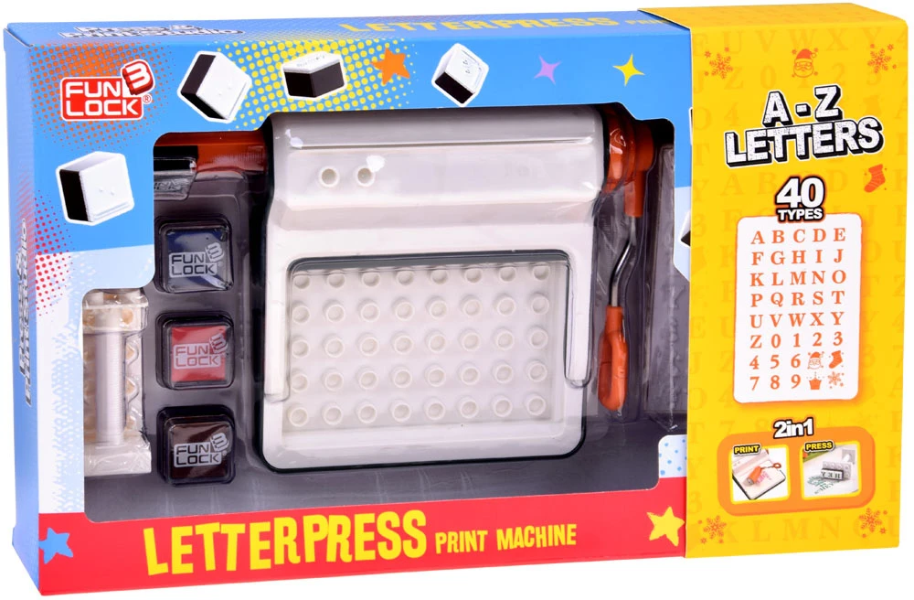 Jokomisiada 2-in-1 printing and embossing stamp machine - learning letters ZA6463