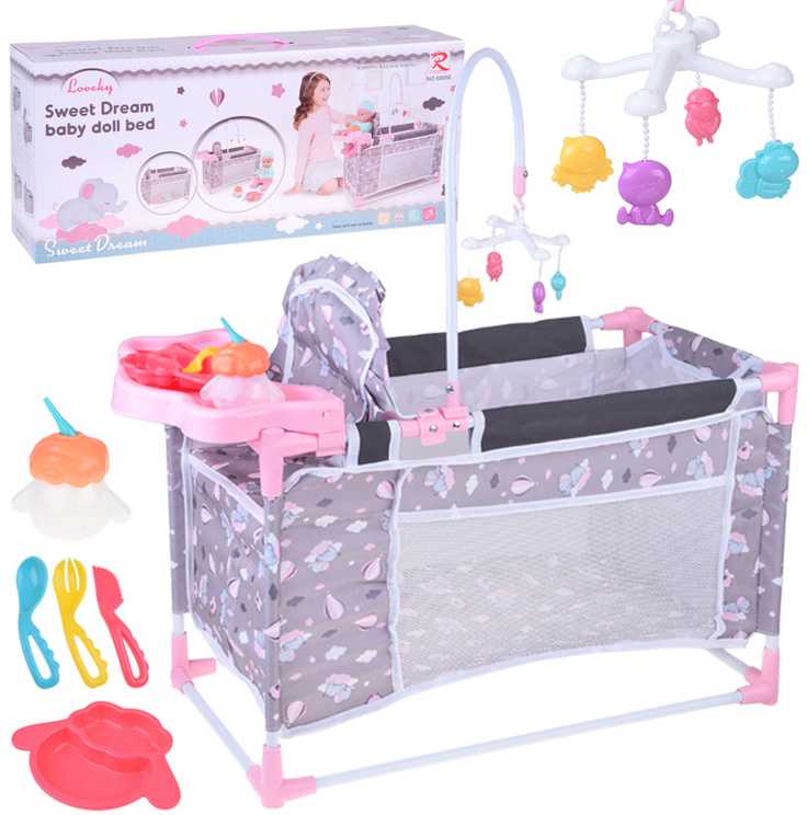 Jokomisiada 2-in-1 Sweet Dream Doll Set – Crib and High Chair ZA5918
