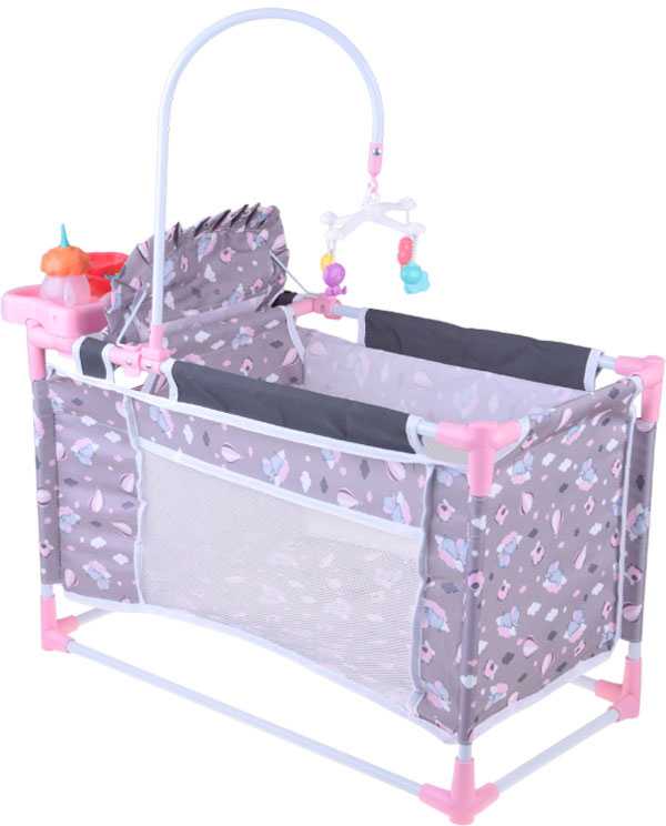 Jokomisiada 2-in-1 Sweet Dream Doll Set – Crib and High Chair ZA5918