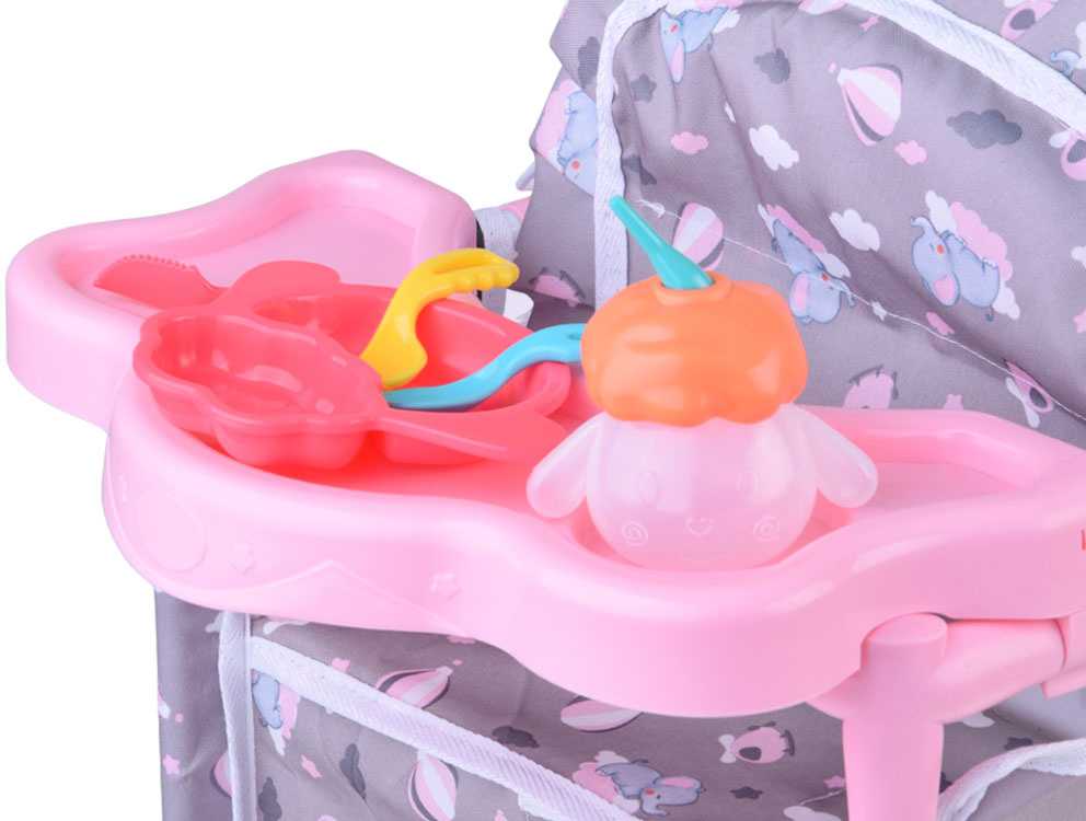 Jokomisiada 2-in-1 Sweet Dream Doll Set – Crib and High Chair ZA5918