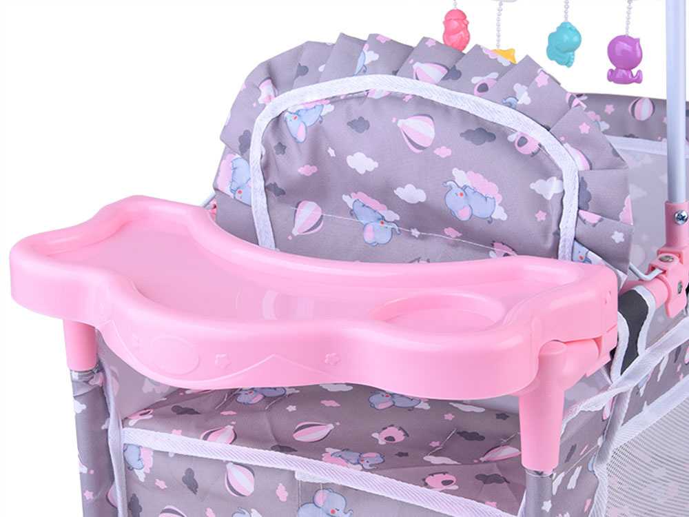 Jokomisiada 2-in-1 Sweet Dream Doll Set – Crib and High Chair ZA5918