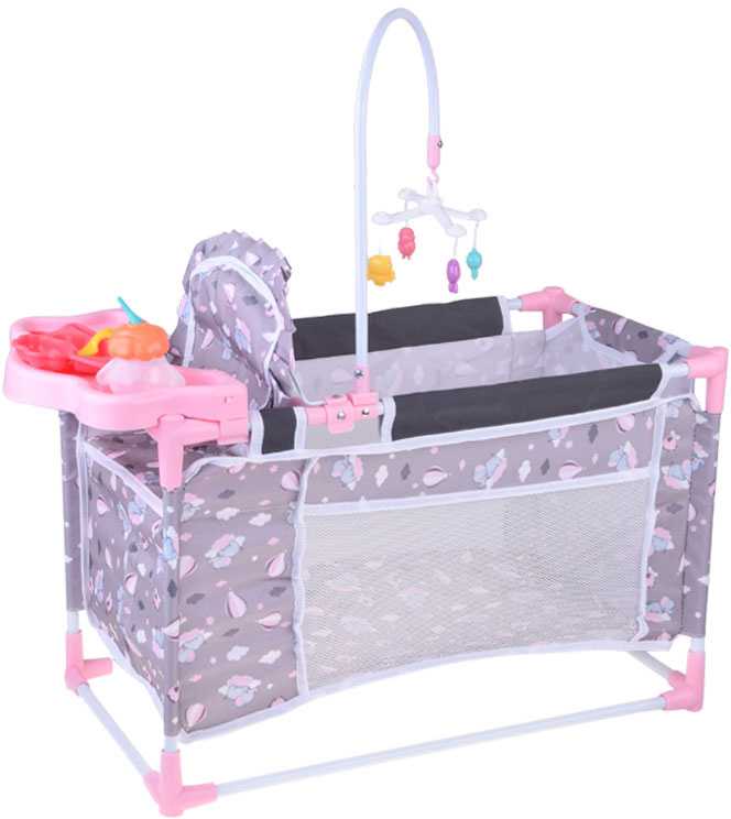 Jokomisiada 2-in-1 Sweet Dream Doll Set – Crib and High Chair ZA5918