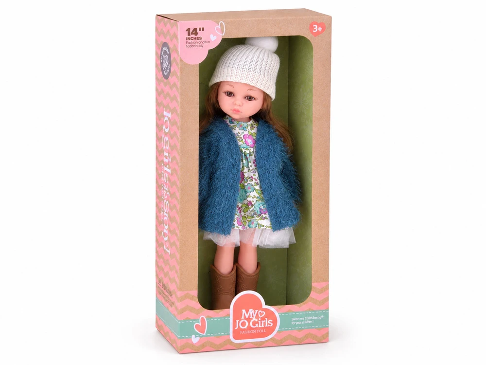 Jokomisiada 35cm AUTUMN doll with ruda hair in a coat and hat ZA6438