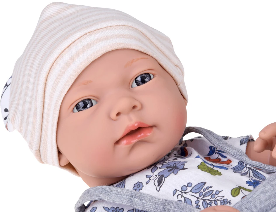 Jokomisiada 40 cm Baby Doll with Nest, Pillow and Blanket – Pretend Play Set
