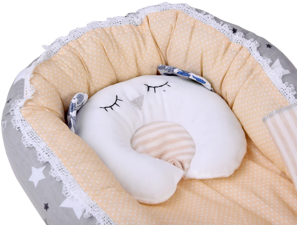 Jokomisiada 40 cm Baby Doll with Nest, Pillow and Blanket – Pretend Play Set