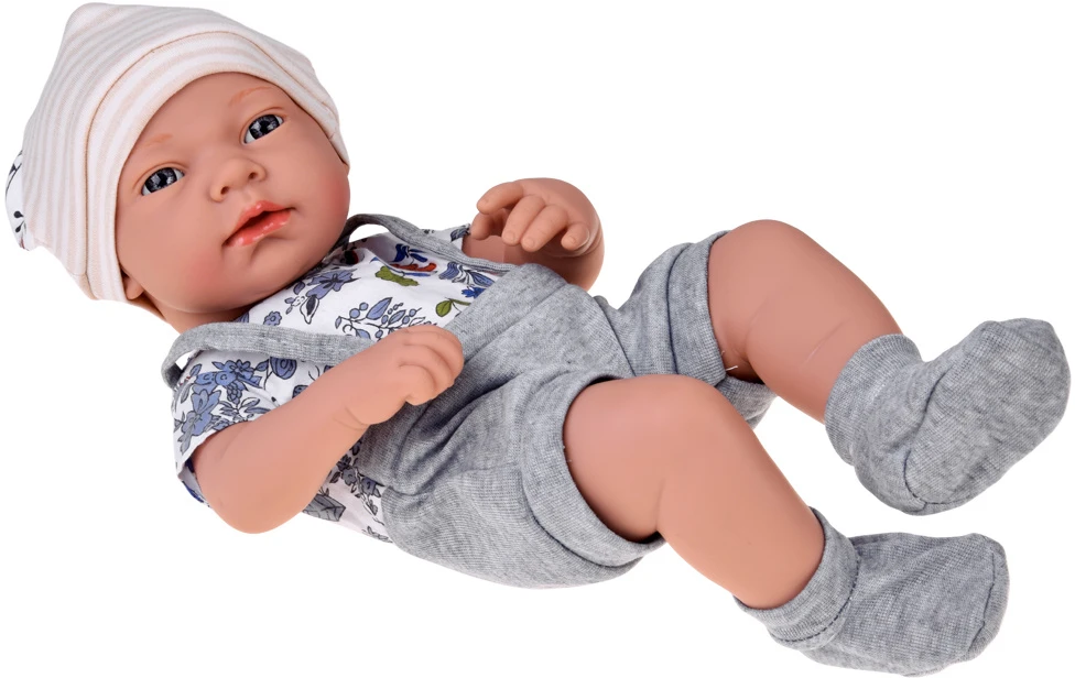Jokomisiada 40 cm Baby Doll with Nest, Pillow and Blanket – Pretend Play Set