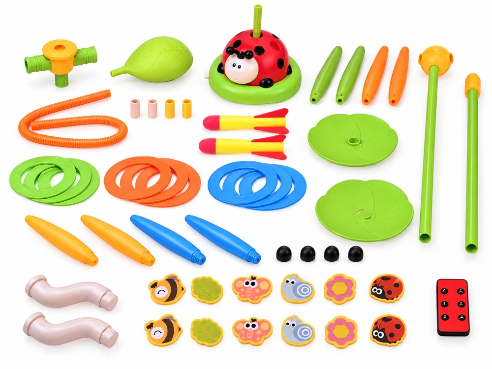 Jokomisiada 5-in-1 Ladybug Sports Set – Jump Rope, Rockets, Rings, Remote Control SP0885
