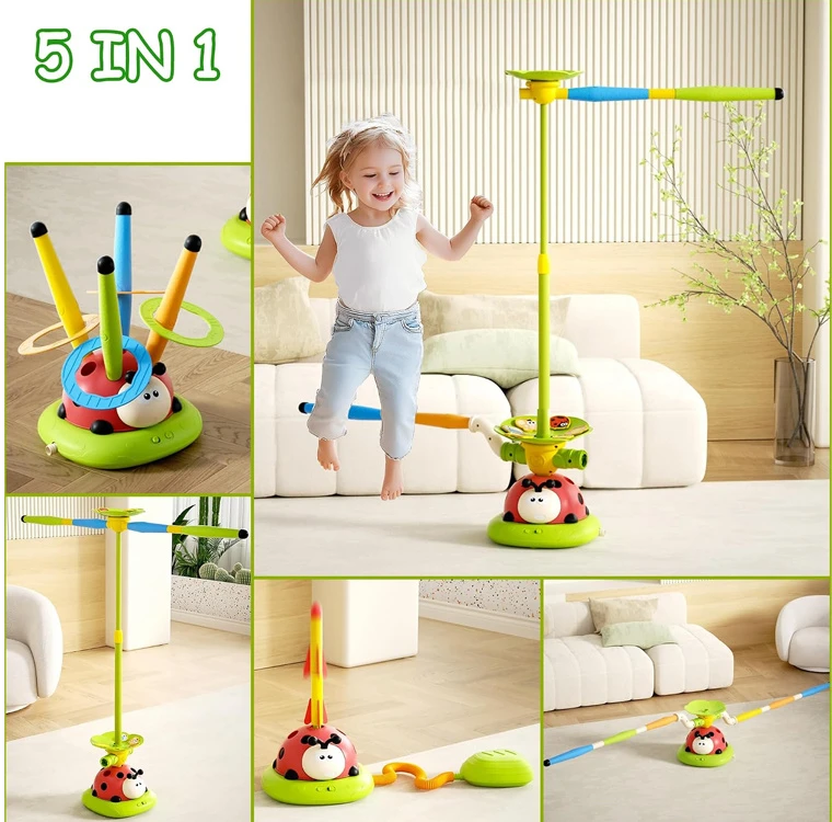 Jokomisiada 5-in-1 Ladybug Sports Set – Jump Rope, Rockets, Rings, Remote Control SP0885