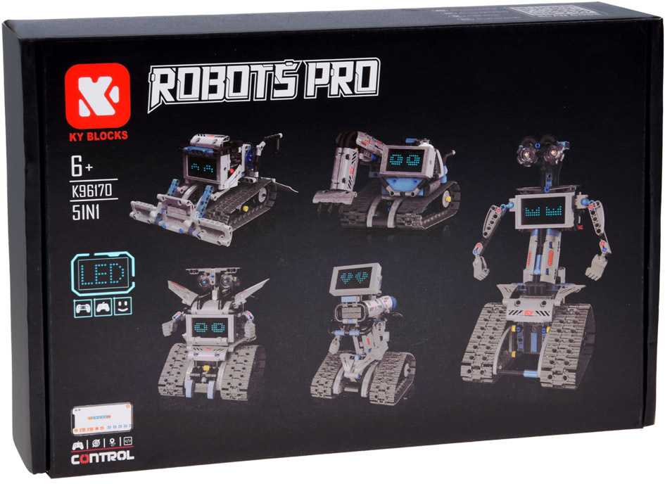 Jokomisiada 5-in-1 Remote Controlled Building Blocks - Build ROBOTS and Bring Them to Life! RC0742