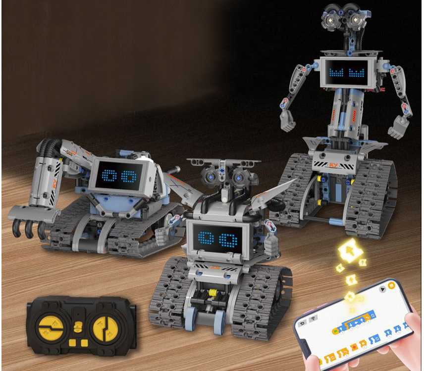 Jokomisiada 5-in-1 Remote Controlled Building Blocks - Build ROBOTS and Bring Them to Life! RC0742