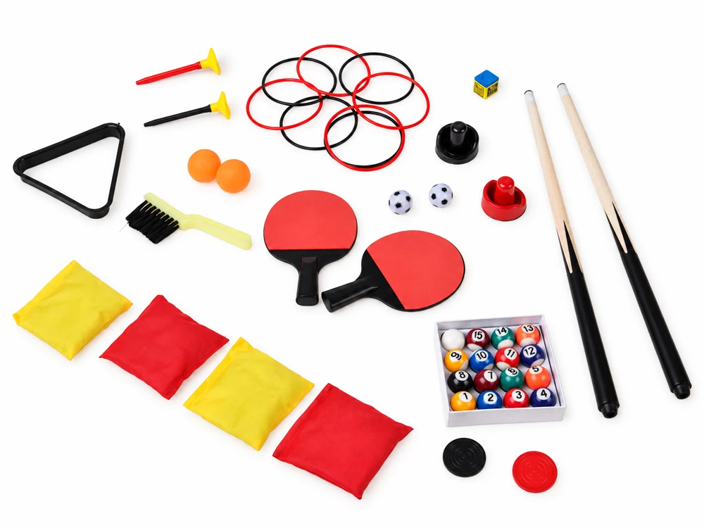 Jokomisiada 6-in-1 Gaming Table Electric Air Hockey, Foosball, Billiards, Ping-Pong GR0842