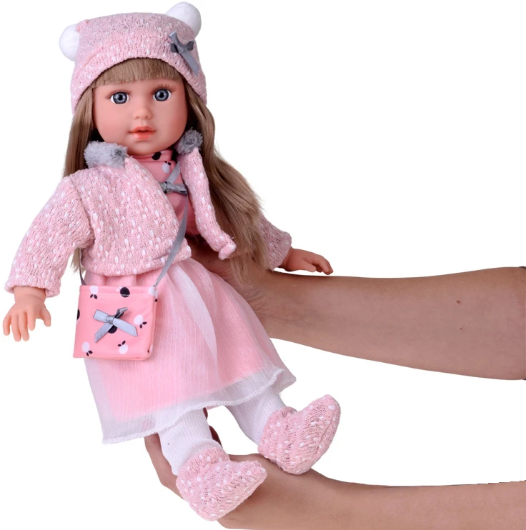 Jokomisiada Adorable 43 cm Doll with Long Hair, Rožinė Dress and Jacket ZA6442