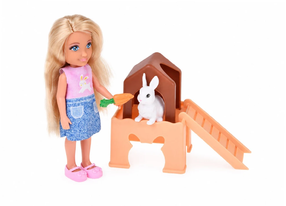 Jokomisiada Anlily Animal Doll Set - Dog, Cat, Rabbit and Accessories ZA6229